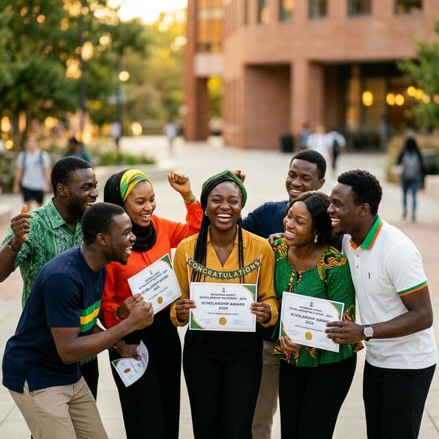 Students celebrating scholarship